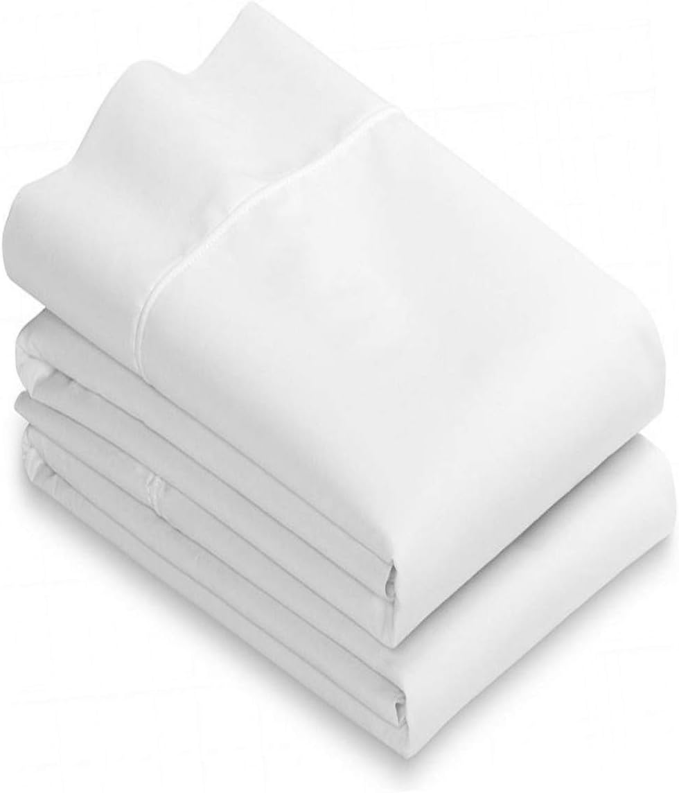 White Classic White Cotton Pillow Cases Standard Size Set of 2, Heavy Weight Quality Pillowcase with T-200 Thread Count, Elegant Double Stitched Tailoring Pillowcases, Pillow Covers 20x30 Inch