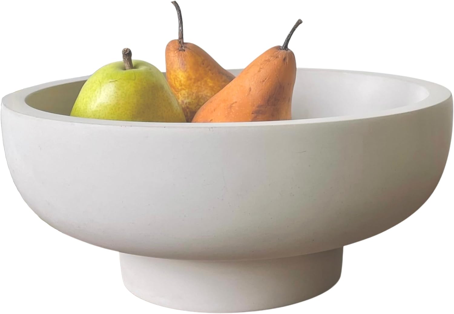 OAKOA Concrete Fruit Bowl for Kitchen Counter - Large Decorative Bowl for Home Decor - Modern Pedestal Bowl - Key Bowl for Entry Table - Footed Bowl - Entryway Bowl for Keys