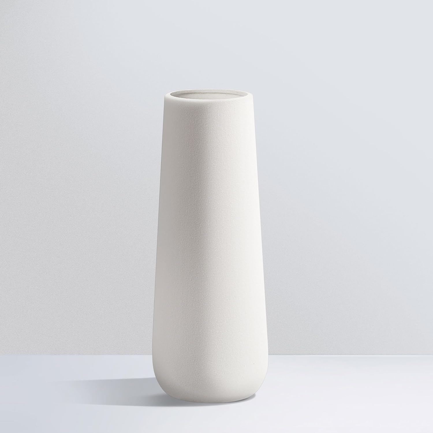 Zafifokc White Ceramic Vase Modern Minimalist, 9 inch Boho Vase for Pampas Grass Vase for Home Decor, Off-White Flower Vase with Unique Texture