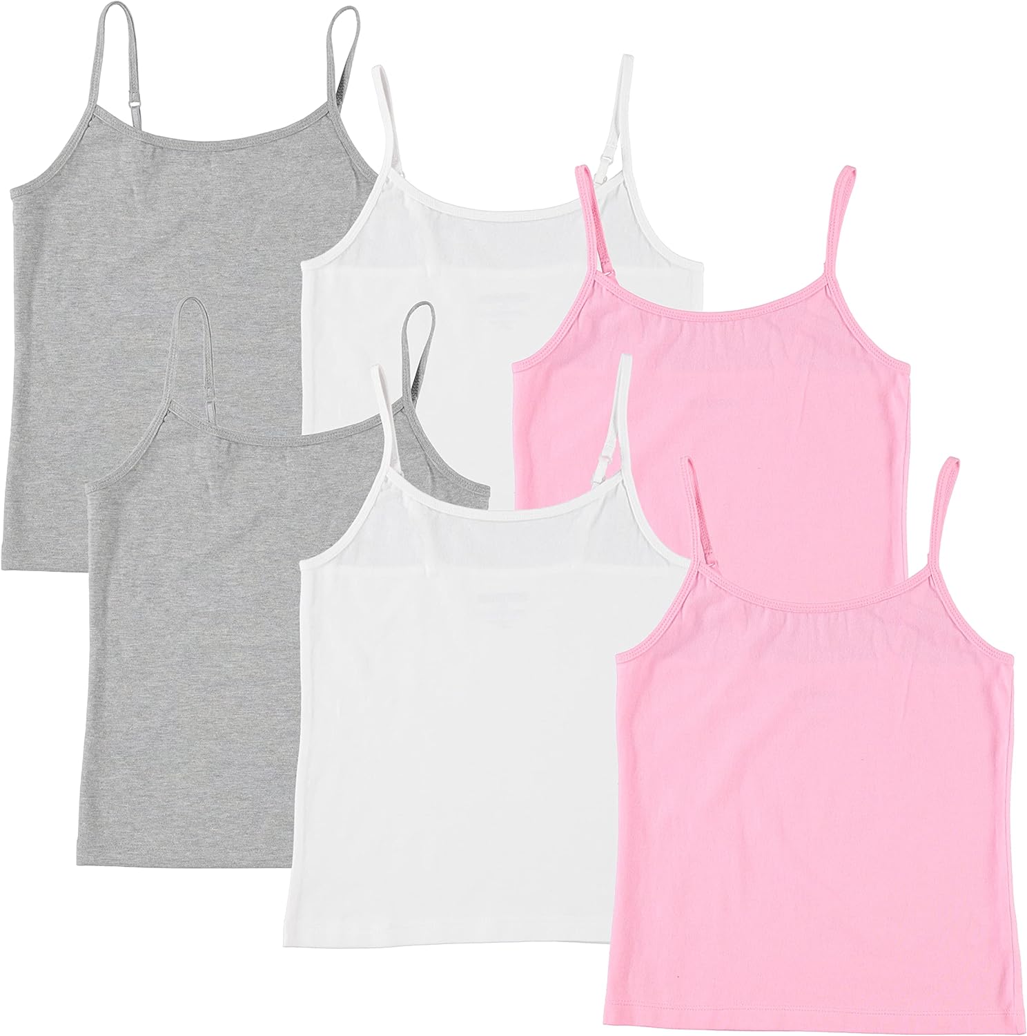 Pink Angel 6 Pack Girls Camisole Adjustable Straps