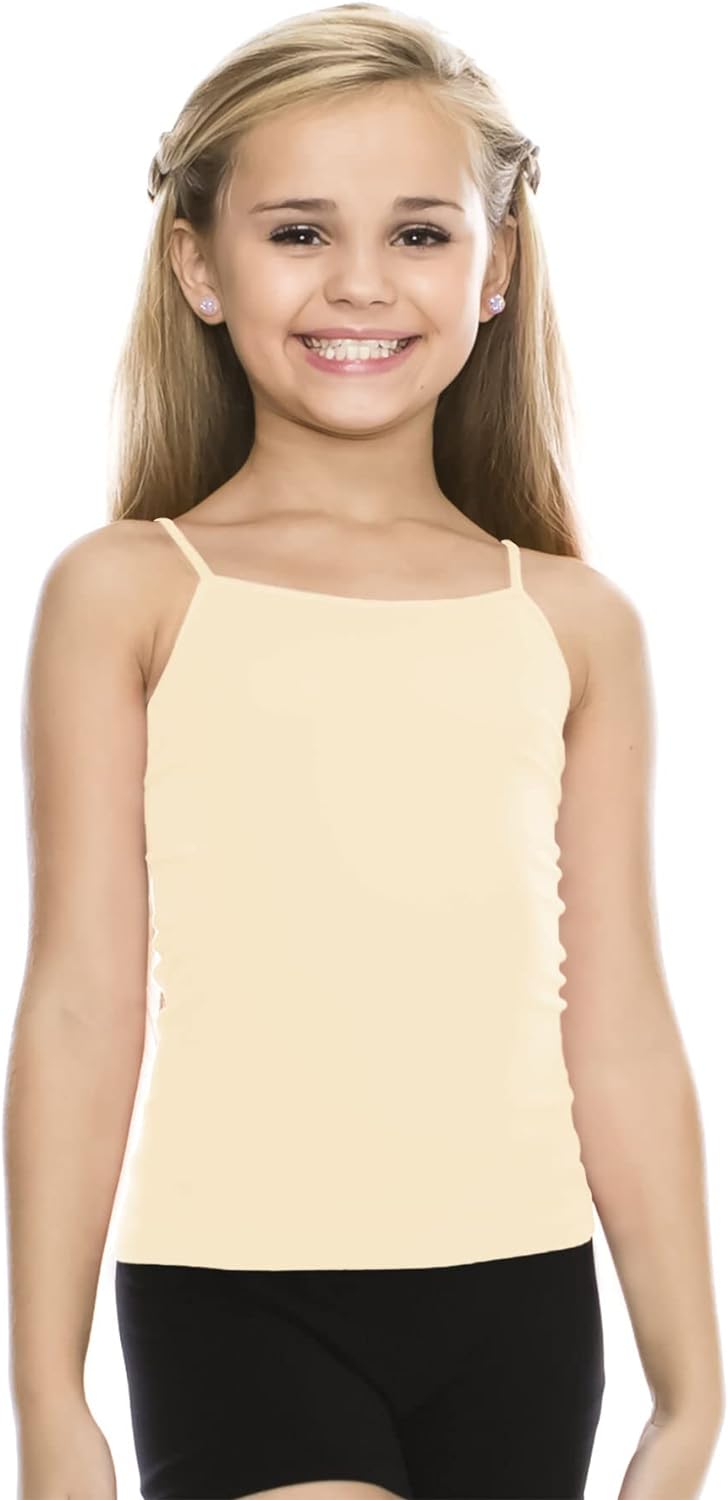 Kurve Girls Sleeveless Tank Top  Stretch Undershirts Cami Camisole, UV Protective Fabric, Rated UPF 50+ (Made in USA)