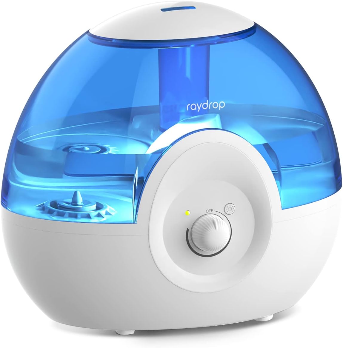 raydrop Cool Mist 2.2L Humidifiers for Bedroom, 28dB Whisper-Quiet Ultrasonic Humidifier, Easy to Clean Home Humidifier, Auto Shut-Off, 30H Work Time, Night Light (Blue)