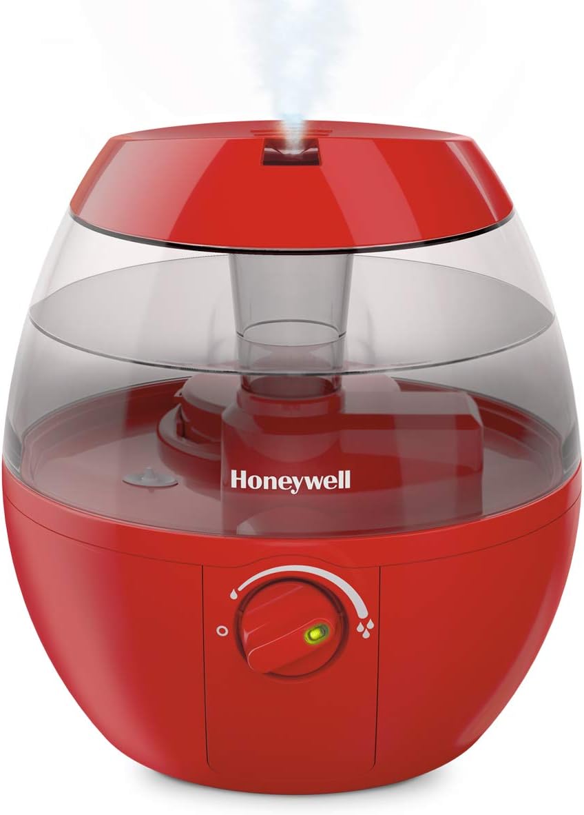 Honeywell HUL520R MistMate Ultrasonic Cool Mist Humidifier, Red  Cool Mist Humidifier for Bedroom, Home or Office