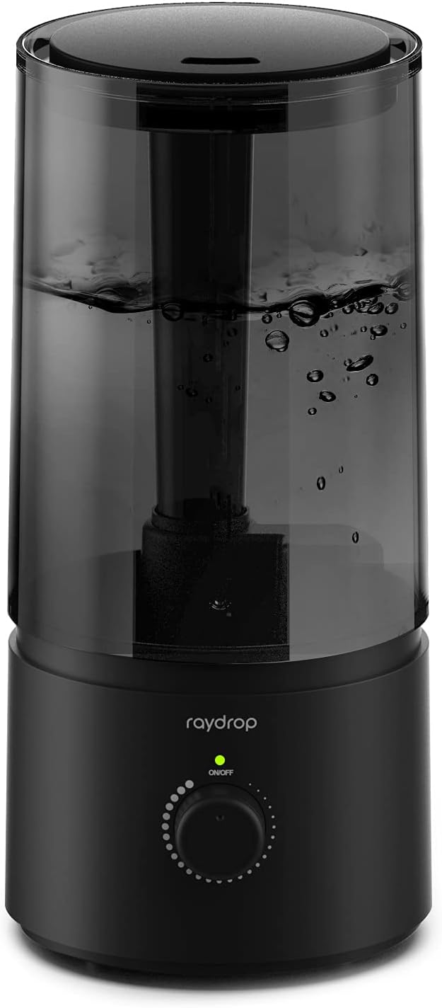 raydrop Humidifiers for Bedroom, Cool Mist Humidifiers for Babies, 1.70L Quiet Ultrasonic Humidifier, Space-Saving, Filterless, Auto Shut Off - (0.45 Gallon, US 110V)