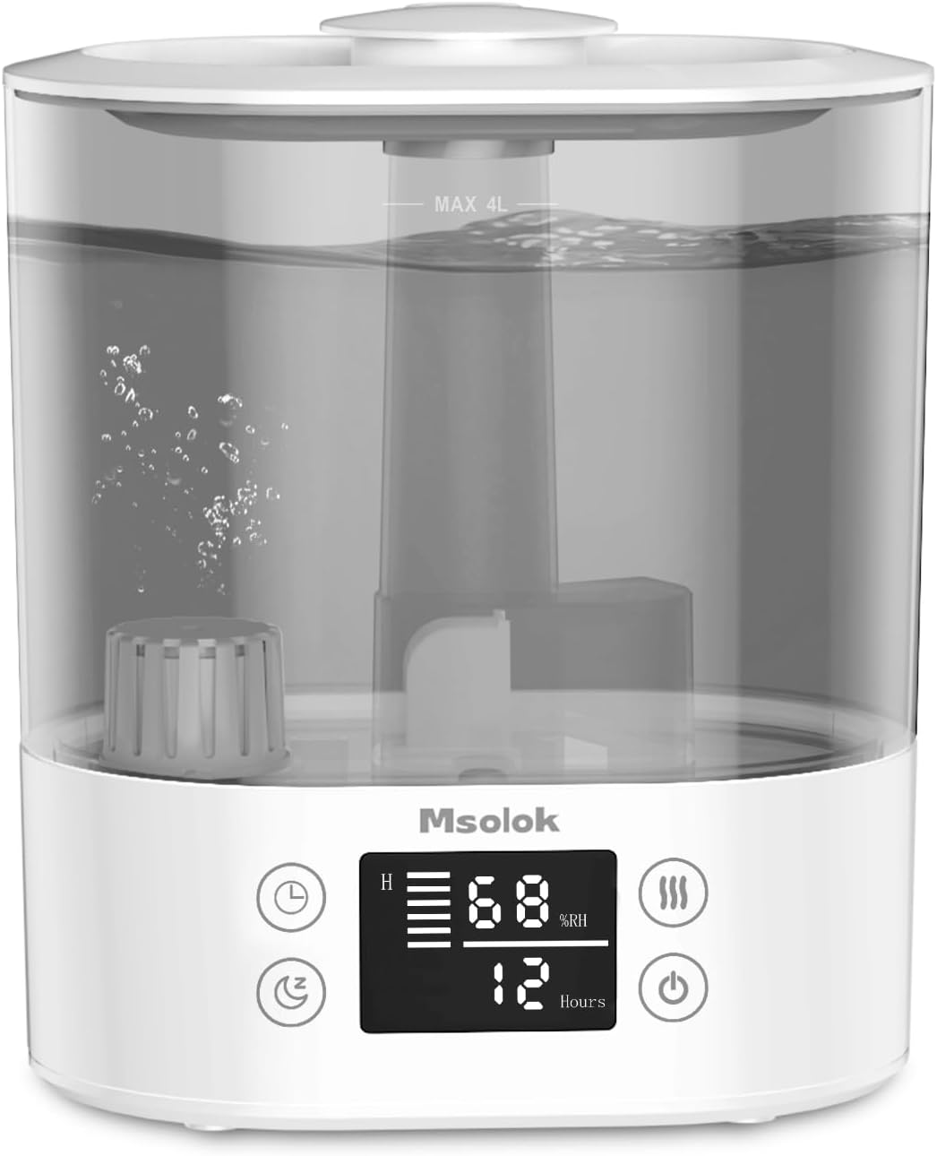 Msolok Humidifiers for Bedroom and Home & Baby - 4L Cool Mist Air Humidifiers for Plants, 26db Quiet Top Fill Air Humidifier Lasts Up to 40 Hours, Auto Shut-Off, Super Easy to Fill and Clean