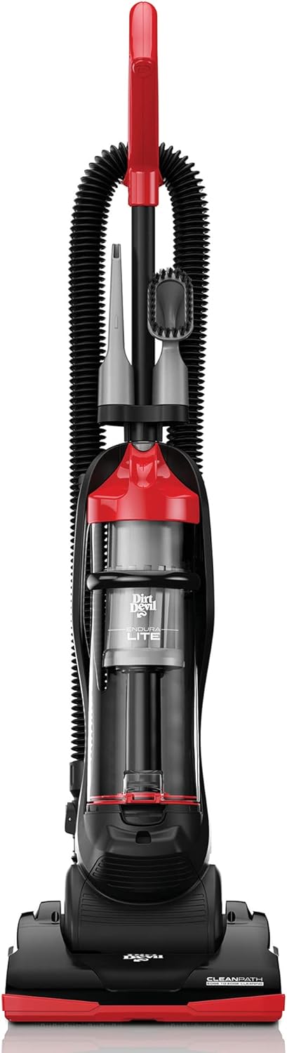 Dirt Devil Endura Lite Bagless Vacuum Cleaner, Small Upright for Carpet and Hard Floor, Lightweight, UD20121PC, Red