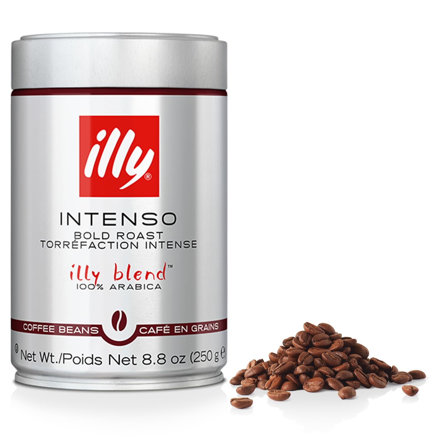 illy Whole Bean Coffee - Perfectly Roasted Whole Coffee Beans  Intenso Dark Roast - Warm Notes of Cocoa & Dried Fruit  Full-Bodied - 100% Arabica Coffee - No Preservatives  8.8 Ounce