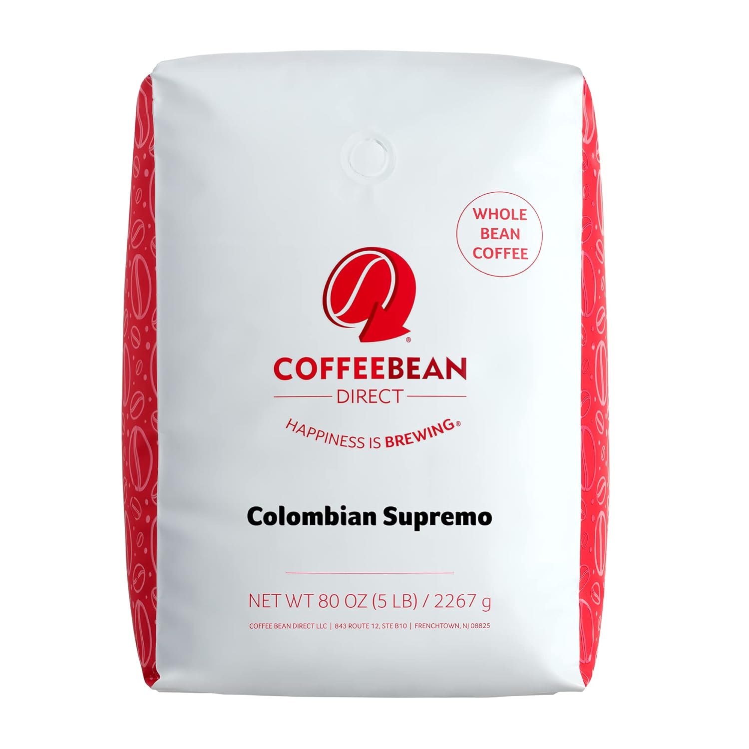 Coffee Bean Direct Colombian Supremo, Whole Bean Coffee, 5-Pound Bag