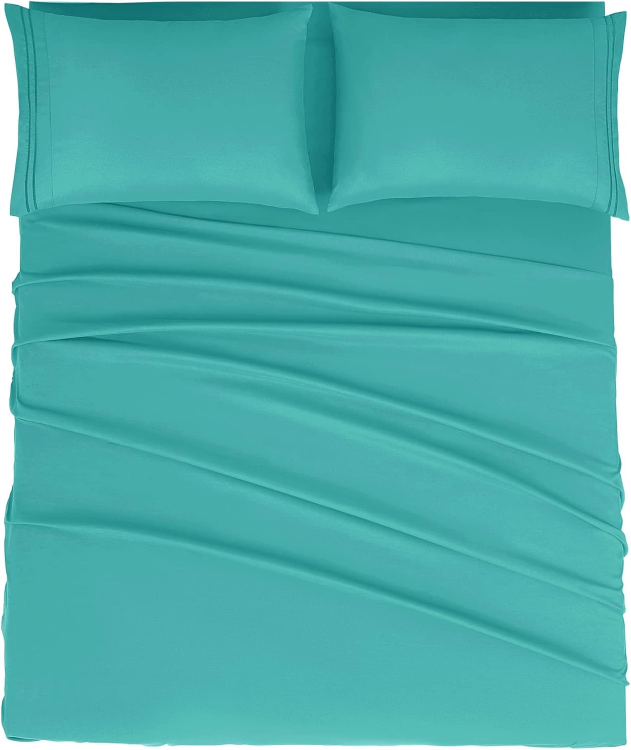 Mejoroom Full Size Sheet Set,Extra Soft Luxury Brushed Microfiber 1800 Thread Count Egyptian Sheets with 16 Inch Deep Pocket - Wrinkle Fade and Hypoallergenic - 4 Piece (Full, Teal)