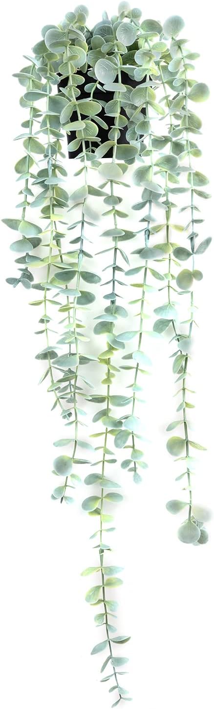 BACAMA Hanging Vine Plant Artificial Fake Potted Trailing Decor Lifelike Greenery for New Home Decoration 1PCS Light Green 23.6