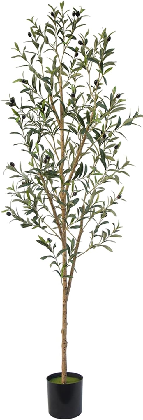 TDIAOL Artificial Olive Tree 6FT72in Tall Faux Olive Trees Indoor with Realistic Leaves and Fruits Fake Potted Plants for Home Office Decor Gift