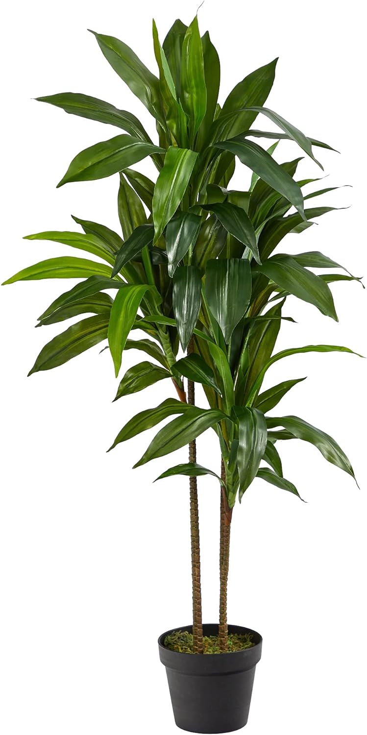 Nearly Natural 48in. Dracaena Silk (Real Touch) Artificial Plant, 48, Green