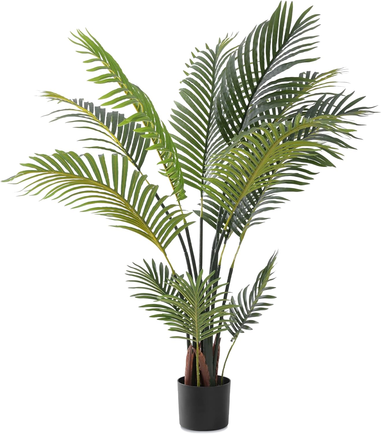 KELOTEVEN Artificial Tree - Areca Palm Faux Trees Outdoor - Artificial Plants for Home Decor Indoor - 4ft Tropical Decor Areca Palm Tree with 12 Leaves, Home Office, Living Room Decoration, AP120