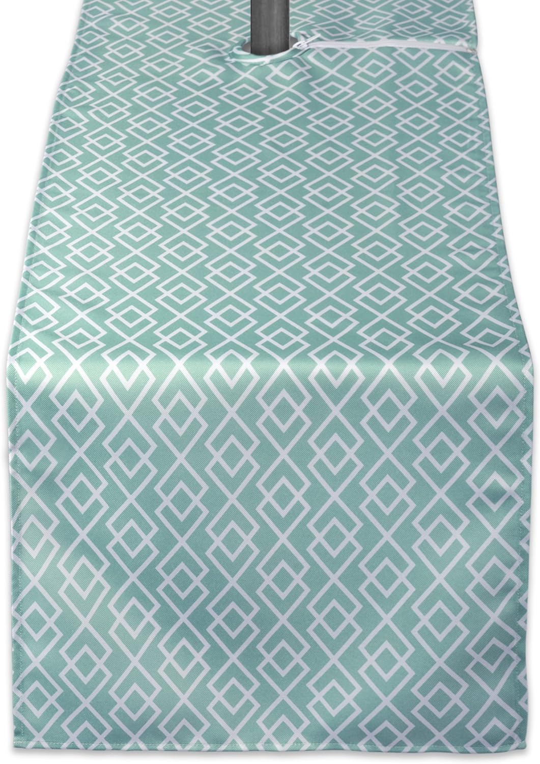 DII Diamond Outdoor Tabletop Collection, Stain Resistant & Waterproof, 14x108 w/Zipper, Aqua