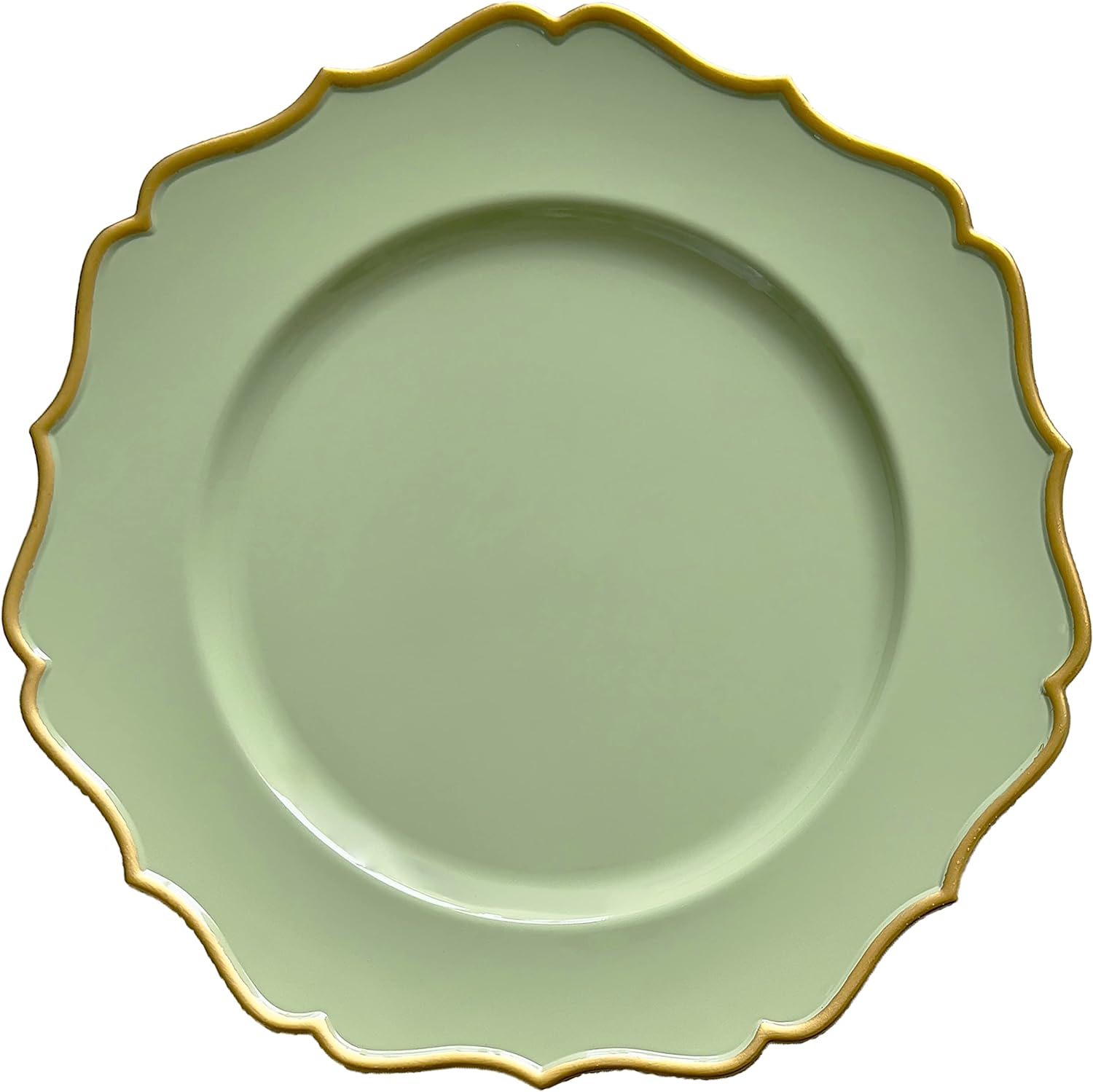 Henilosson Green Charger Plates Gold Trim - Classic Plate Chargers for Dinner Plates - Set of 6 Dinner Chargers6Green