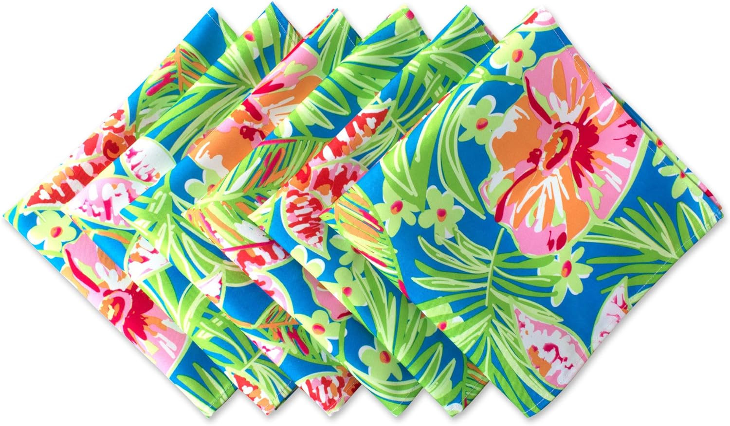 DII Summer Floral Outdoor Tabletop Collection, Stain Resistant & Waterproof, Napkin Set, Floral