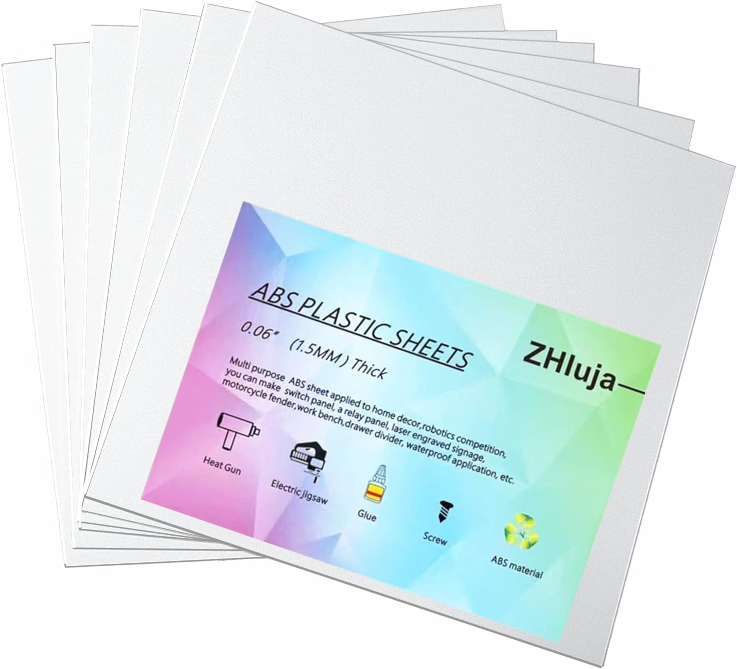 ZHluja White ABS Plastic Sheets- 0.060