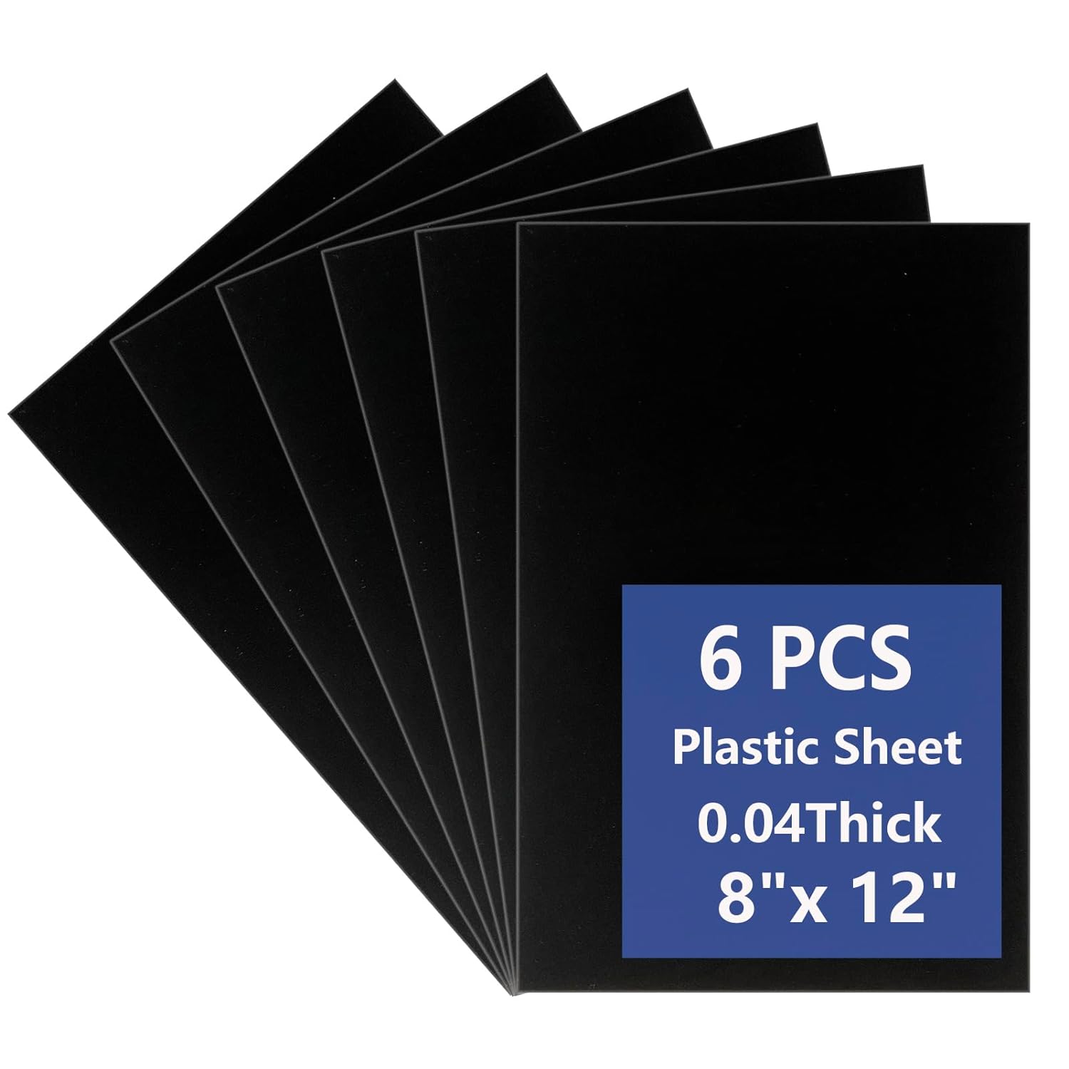 6 Pack Black Plastic Sheets 8 x 12x 0.04 Flexible High Tensile Plastic Sheets,Abs Plastic Sheet Hard Plastic Sheet Black Plastic Panel for DIY Materials Handicrafts Home Decoration