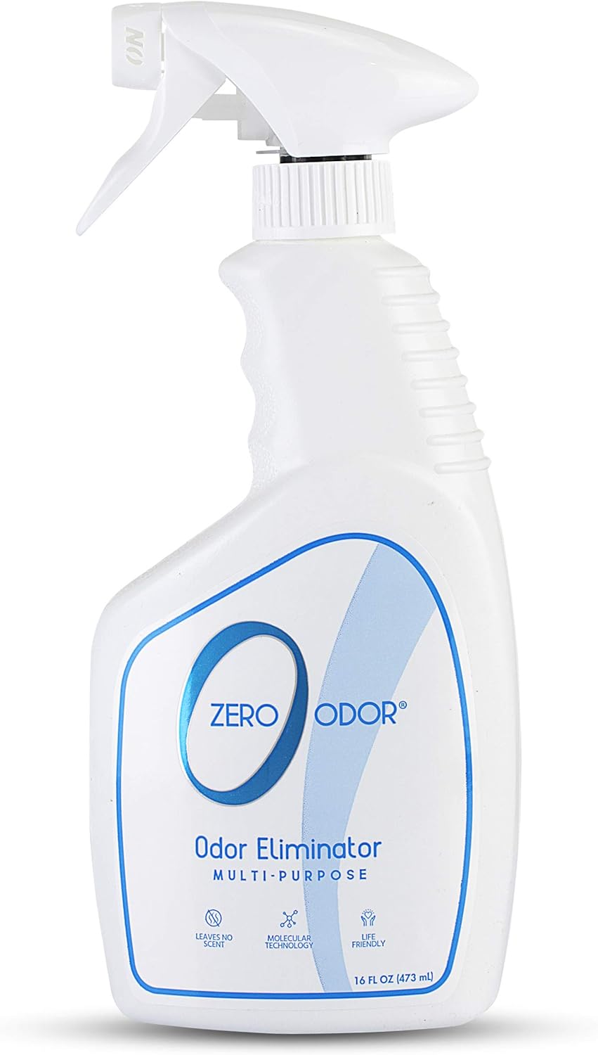 Zero Odor  Multi-Purpose Odor Eliminator - Air & Surface Odor  Patented Technology for Bathroom, Kitchen, Fabric, Closet- Smell Great Again, 16oz