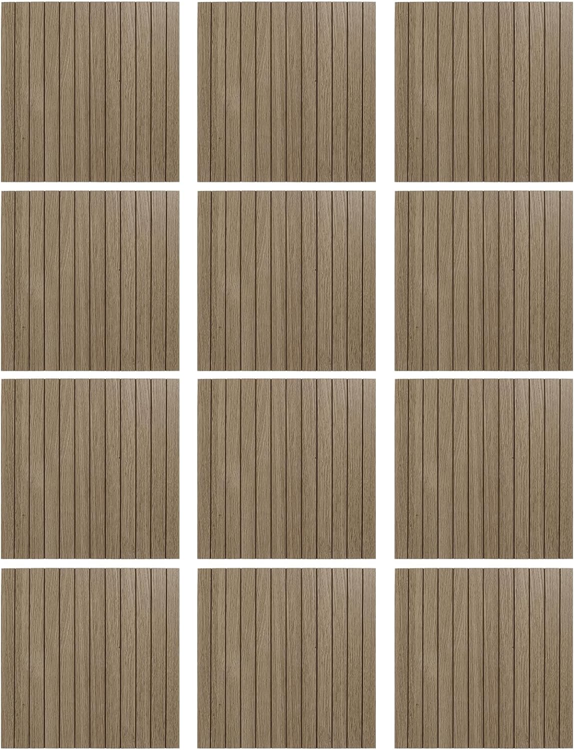 Aboofx Wood Panels for Wall 3D Wall Panels, 12PCS Cuttable Panels Water-Resistance Wood Slat Wall Panel 11.8