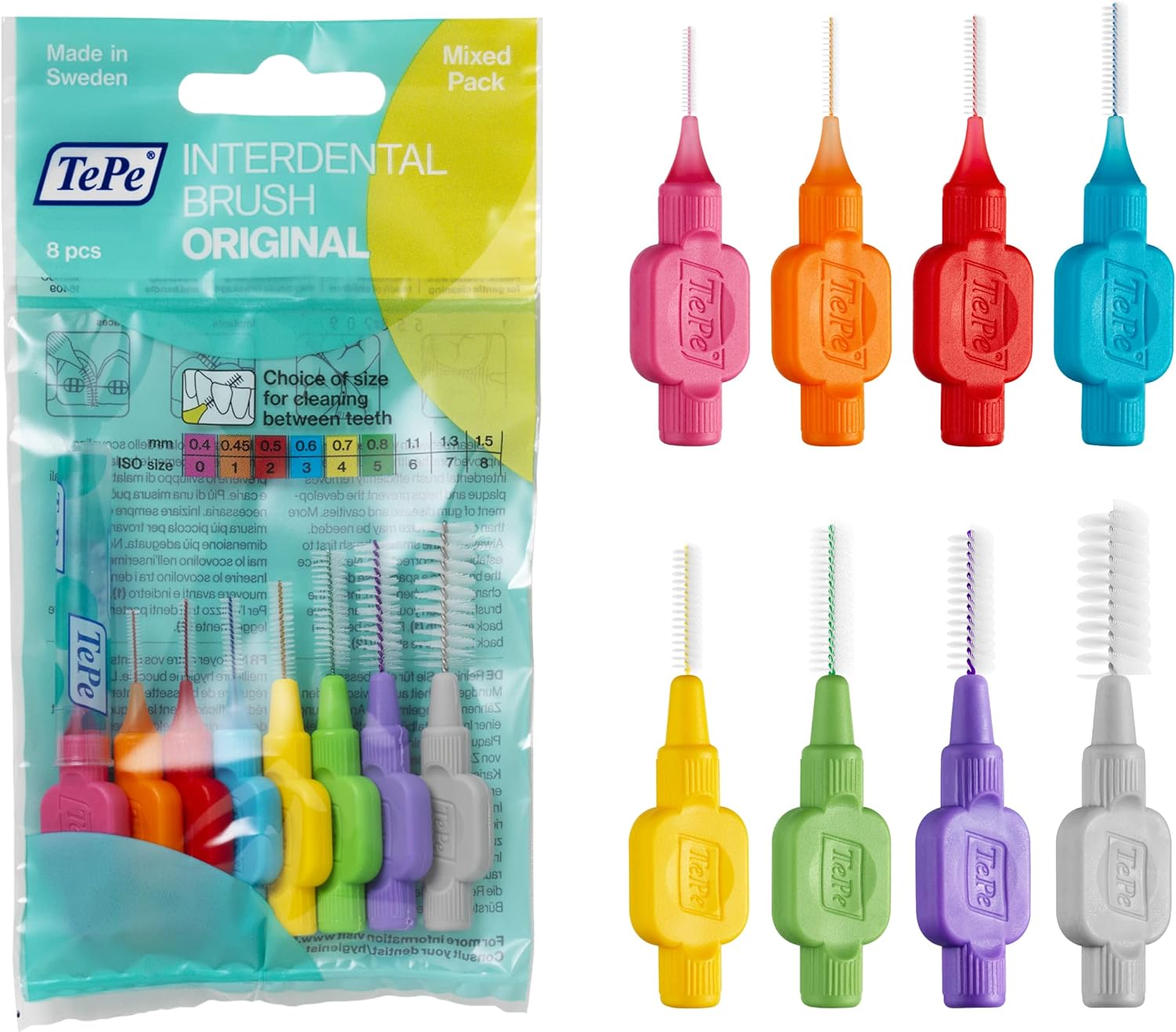 TEPE Interdental Brush Original, Soft Dental Brush for Teeth Cleaning, Mixed Pack