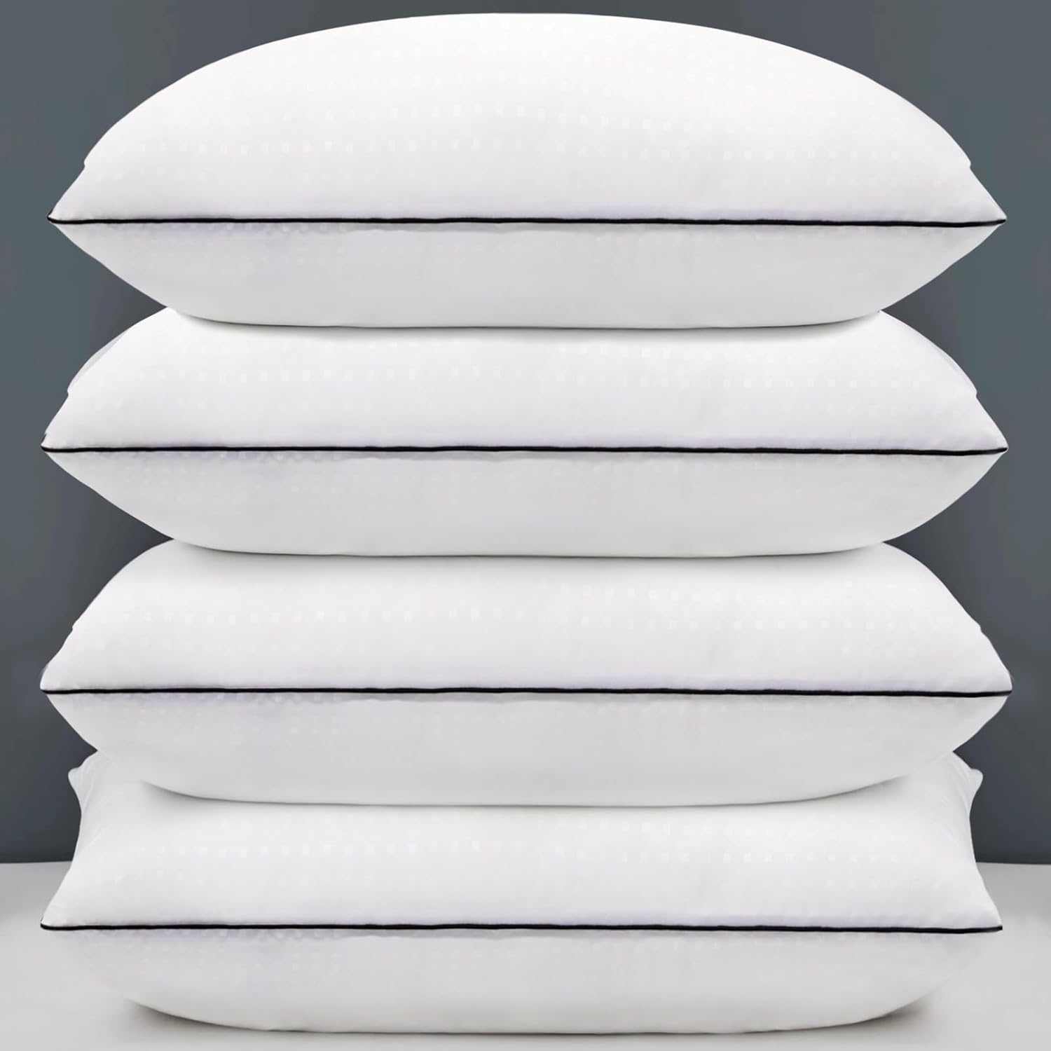 Higoom Standard Size Bed Pillows for Sleeping Set of 4,4 Pack Great Support Luxury Hotel Pillows for Side,Stomach and Back Sleepers.