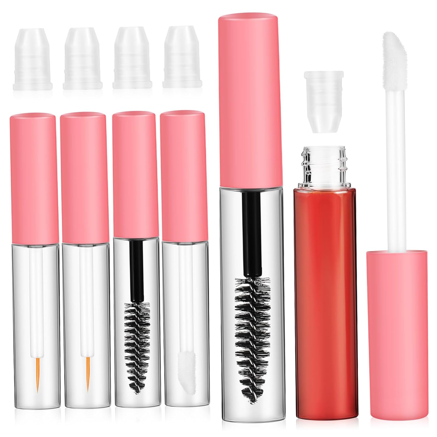 Gogogmee 6 Pcs Empty Bottle Empty Eyelash Bottle Empty Eyelash Wand Empty Mascara Tube Eye Makeup Tools Plastic Lash Brush Tubes Lip Gloss Tube Mascara Tube Wand Lashes Glue Extend Cosmetic