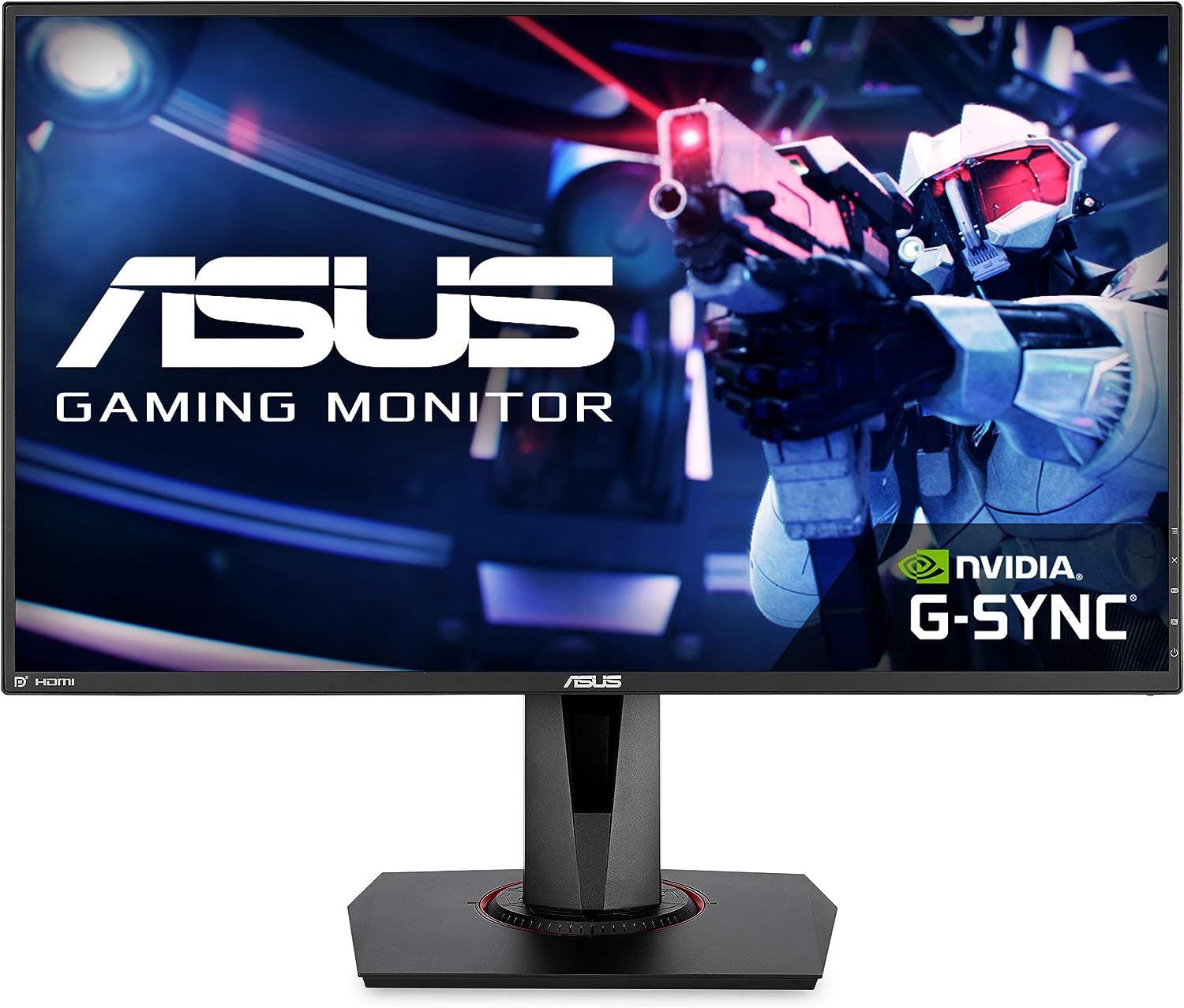 ASUS VG278QR 27 Gaming Monitor 165Hz Full HD (1920 x 1080) 0.5ms G-SYNC Eye Care DisplayPort HDMI DVI, Black