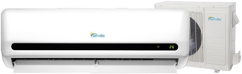 Senville LETO Series Mini Split Air Conditioner Heat Pump, 9000 BTU 110/120V, Inverter, Works with Alexa, SEER2 21.5, White