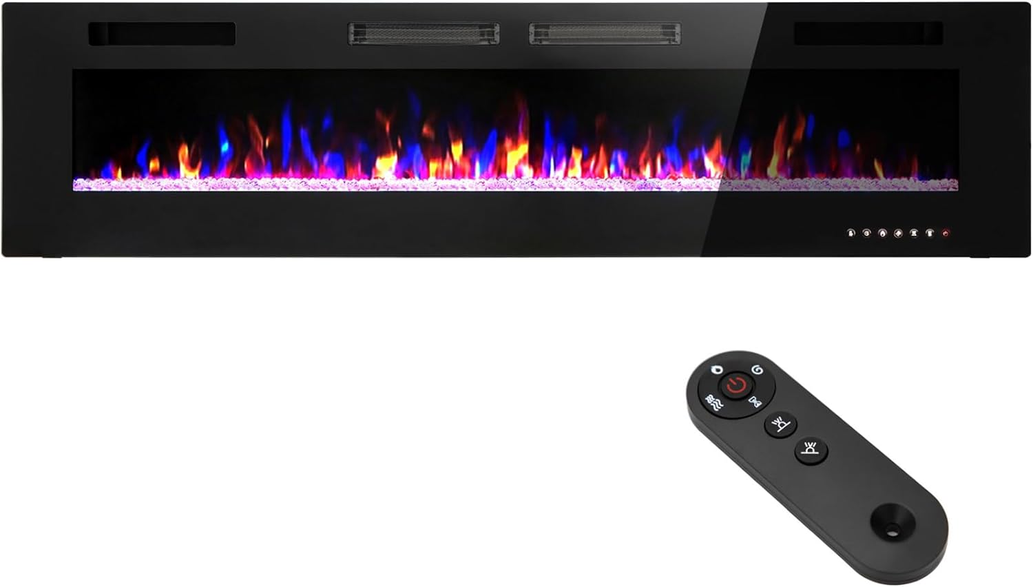 Sophia & William Electric Fireplace 72 Inch Wall Mounted & Recessed, Ultrathin 3.86 Electric Heater with Remote Control Touch Screen Noiseless, Fit for 2 x 4 & 2 x 6 Stud, Flame Color Adjustable