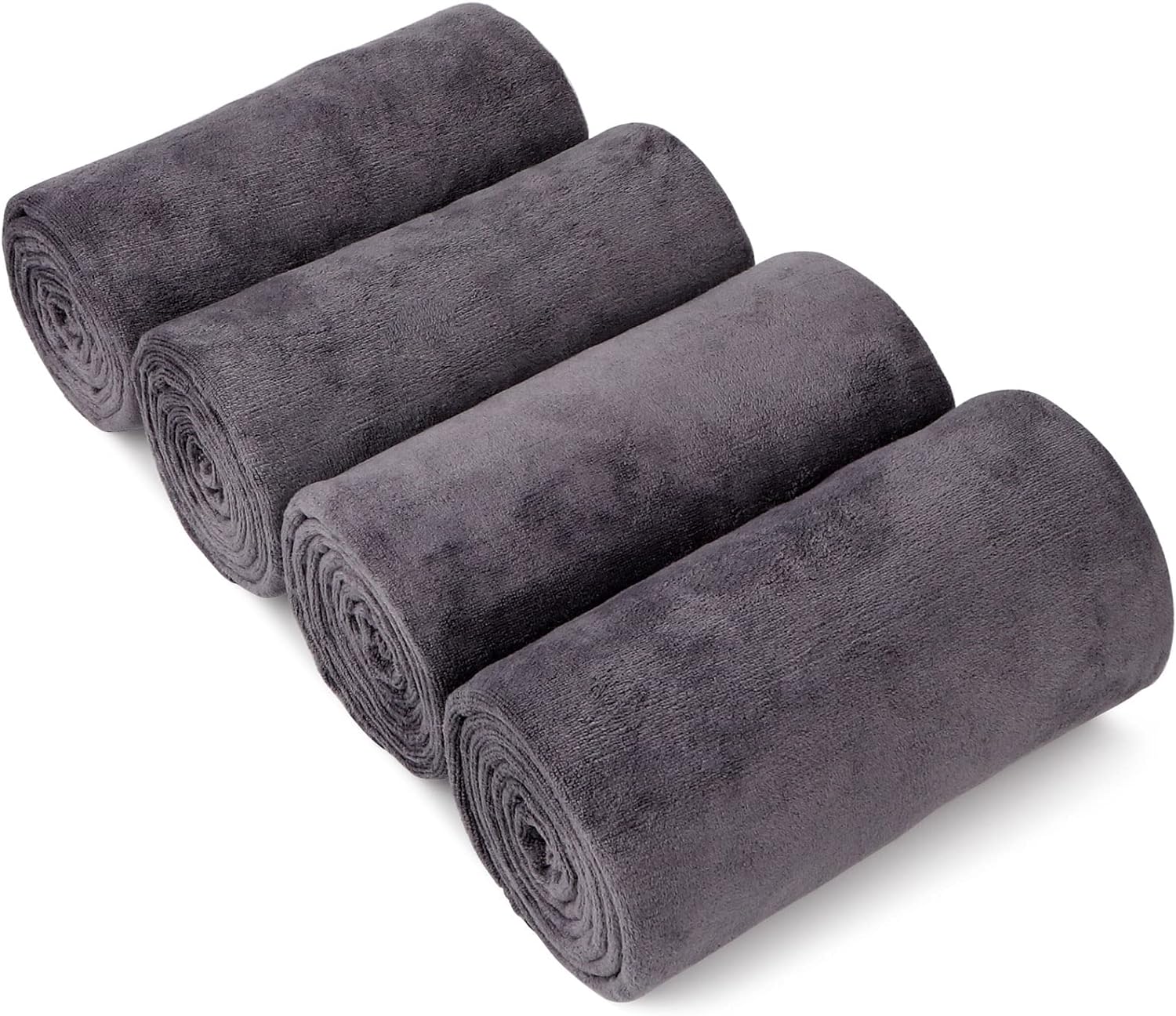 Orighty Bath Towel Set Pack of 4 - Soft Feel Grey Bath Towel Sets, Highly Absorbent Microfiber Towels for Body, Quick Drying, Microfiber Bath Towels for Sport, Yoga, SPA, Fitness, (27 x 54)