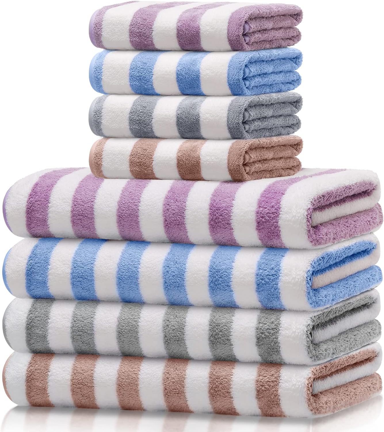 OLESTER Microfiber Bath Towels 4 Colors for Shower Pool Beach Bathroom Super Absorbent,Soft,Quick Dry,Lightweight,Plush