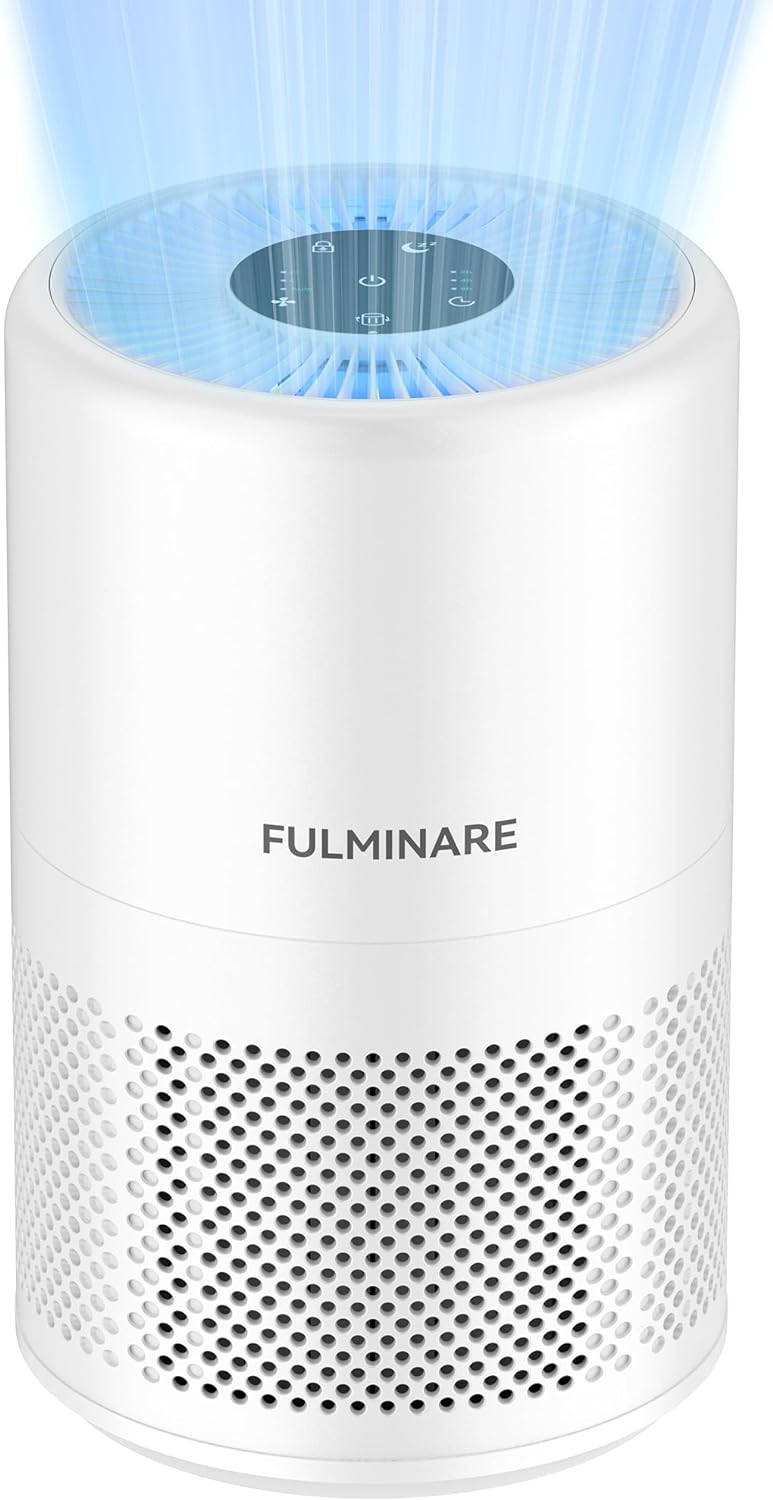 FULMINARE Air Purifiers for Home Large Room, 1095 Ft Coverage Air Purifier for Bedroom, Office, H13 True HEPA Quiet Air Cleaner with Timer, Air Quality Monitoring, Child Lock, Sleep Mode