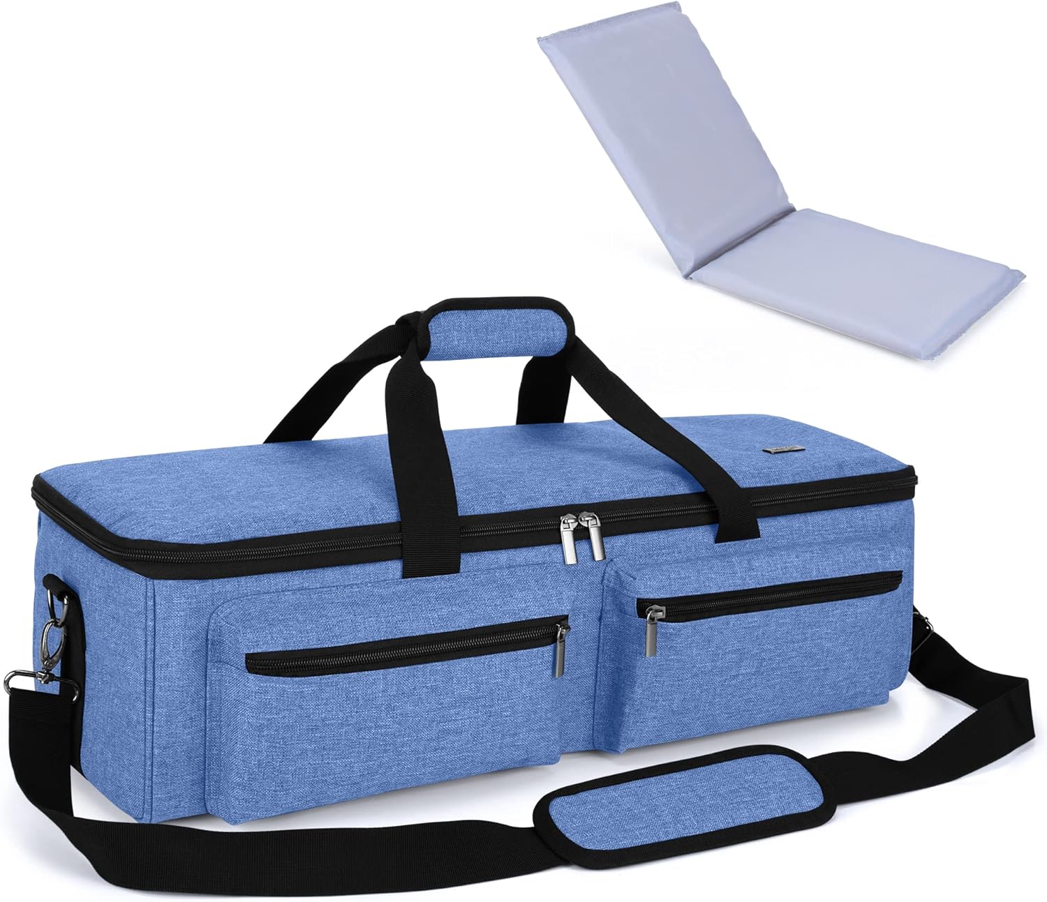 LUXJA Carrying Bag Compatible with Cricut Explore Air and Maker, Tote Bag Compatible with Cricut Explore Air, Silhouette Cameo 4 and Supplies (Bag Only, Patent Design), Blue