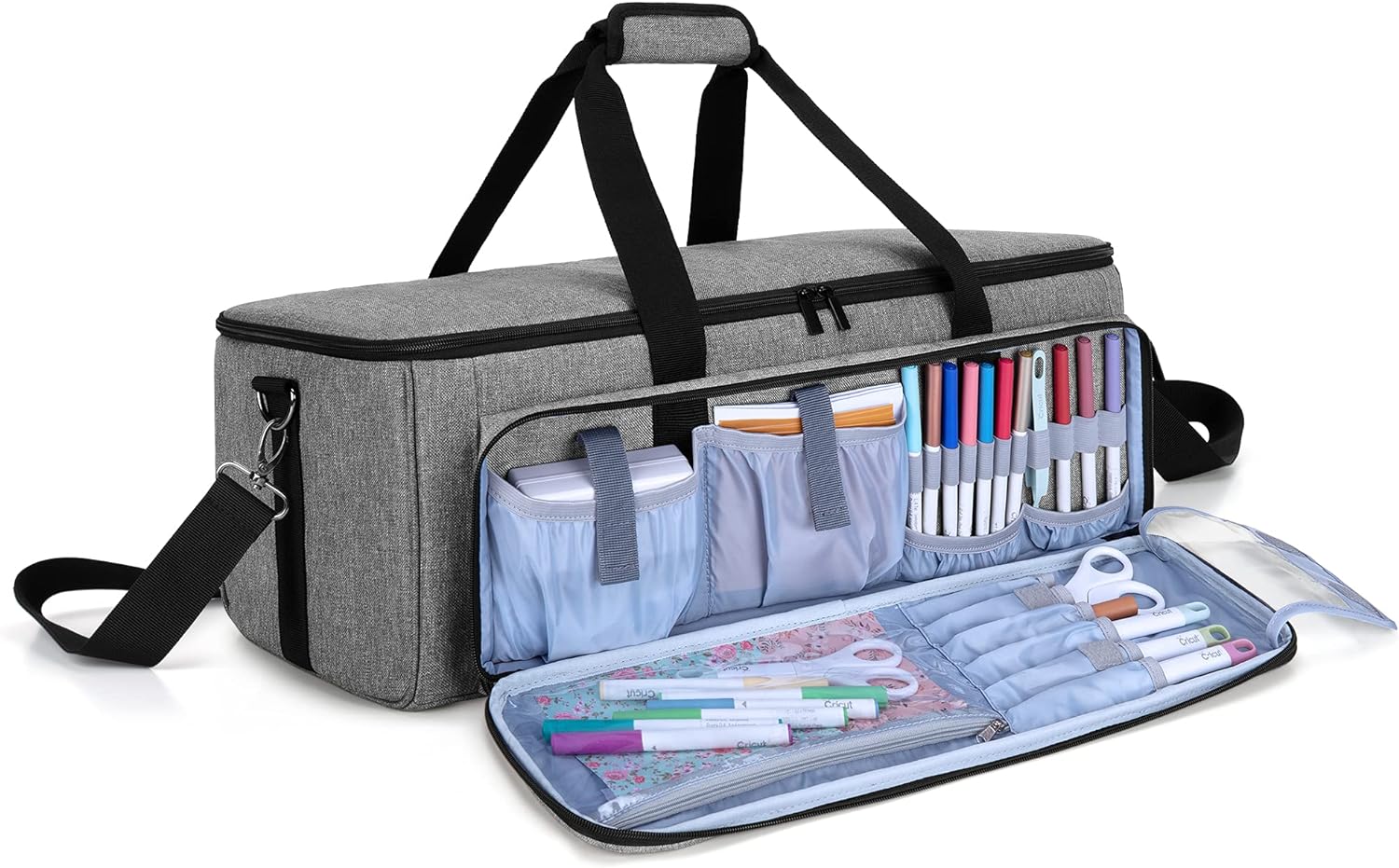 LUXJA Carrying Case Compatible with Cricut Maker (Explore Air, Air 2), Storage Bag Compatible with Cricut Die-Cut Machine and Accessories (Bag Only), Gray