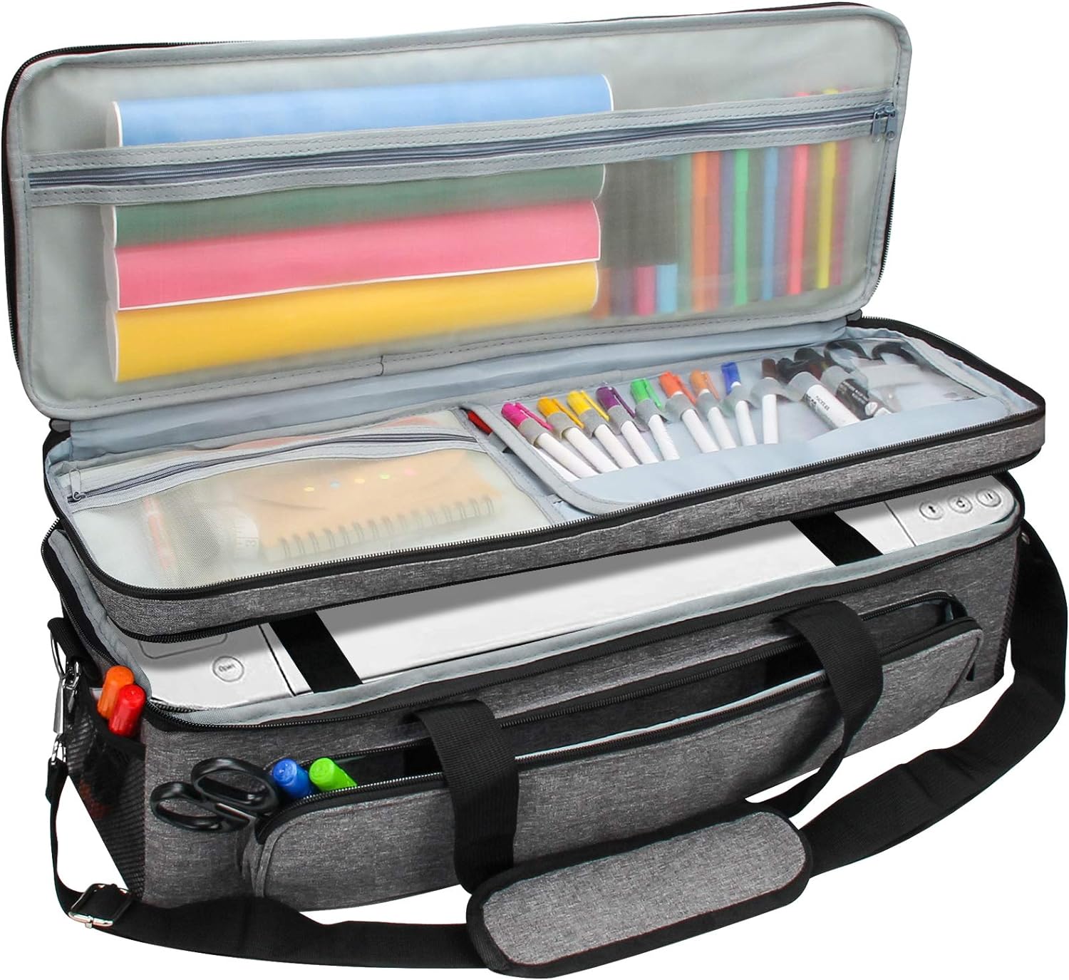 Carrying Case for Cricut Explore Air 1 2 3, Luxiv Double-Layer Bag Compatible with Cricut Maker 1 2 3, Carrying Bag Case for Cricut Explore Air/Air 2/Air 3 Portable 2 Layer Bag for Cricut Cut Machine