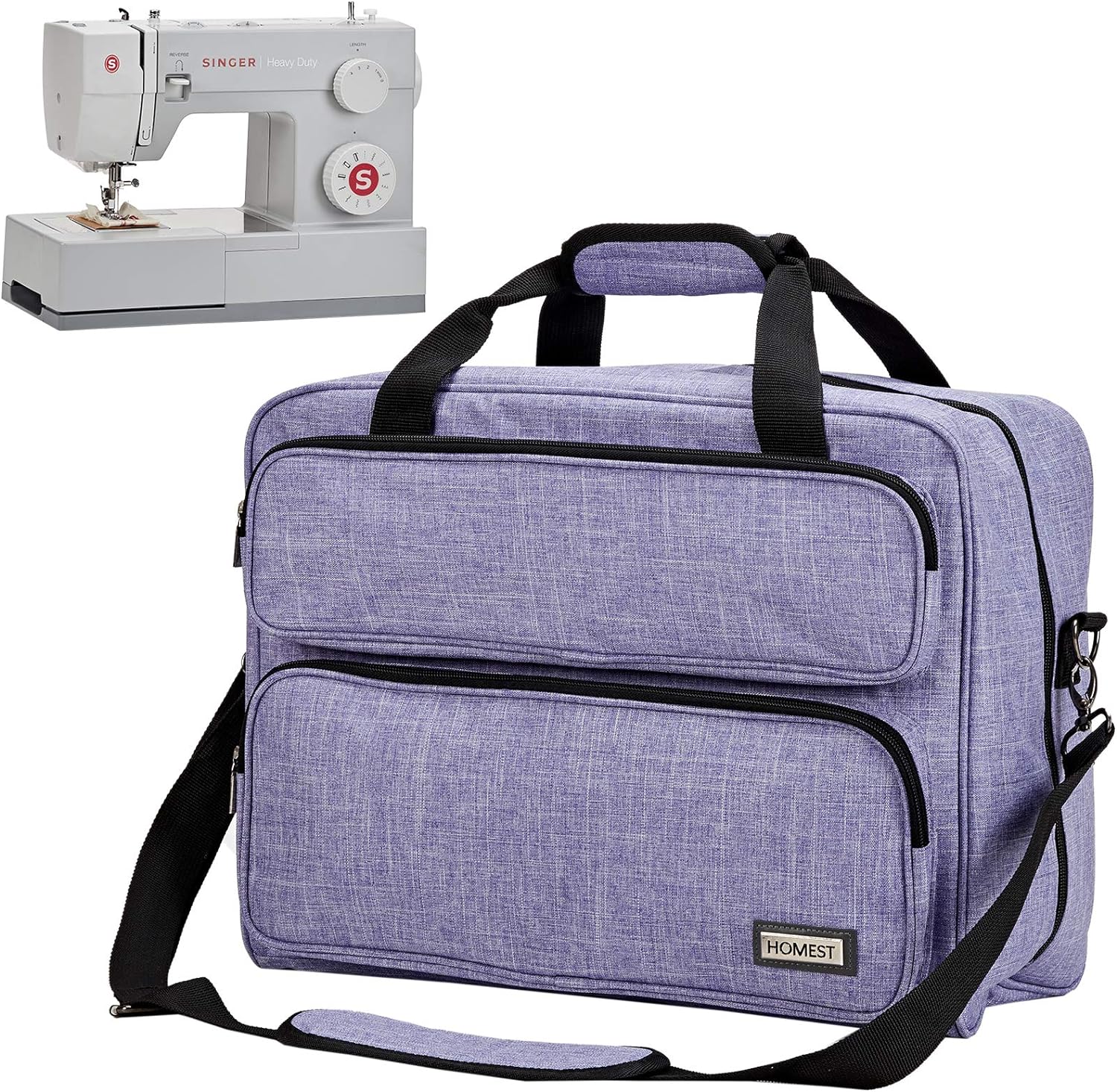 HOMEST Sewing Machine Carrying Case, Universal Tote Bag with Shoulder Strap Compatible with Most Standard Singer, Brother, Janome, Purple (Patent Design)