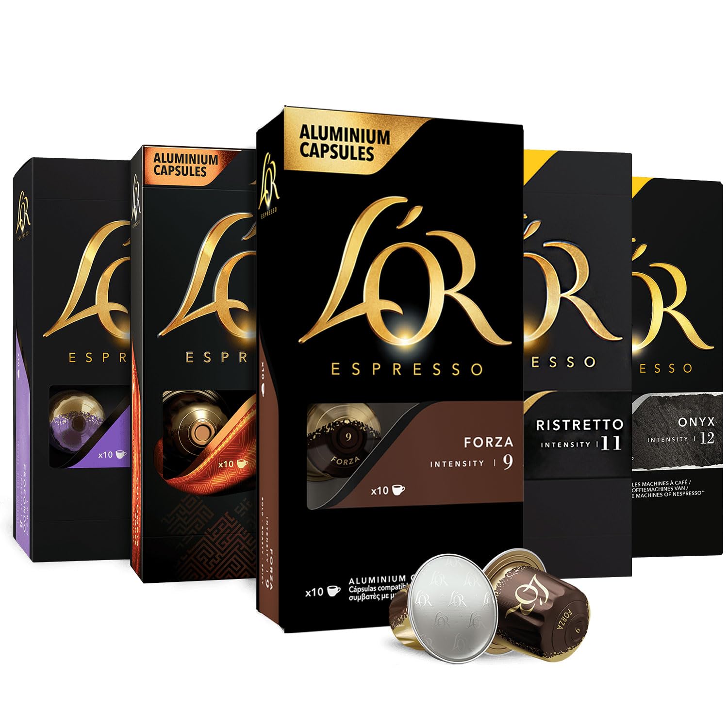 L'OR Espresso Capsules, 50 Count Variety Pack, Single-Serve Aluminum Coffee Capsules Compatible with the L'OR BARISTA System & Nespresso Original Machines