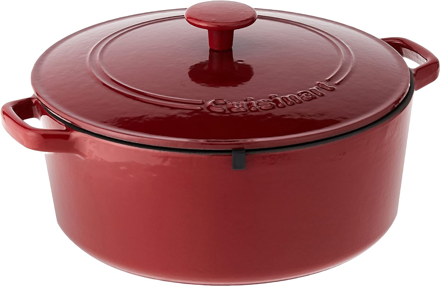 Cuisinart Chef' Classic Enameled Cast Iron 7-Quart Round Covered Casserole, Cardinal Red