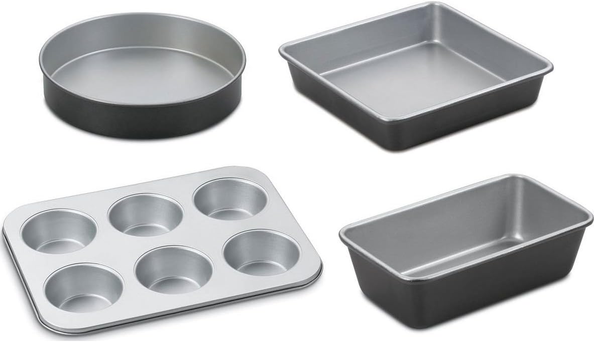 Cuisinart Chef' Classic Nonstick Bakeware 4-Piece Starter Set,Silver/Black