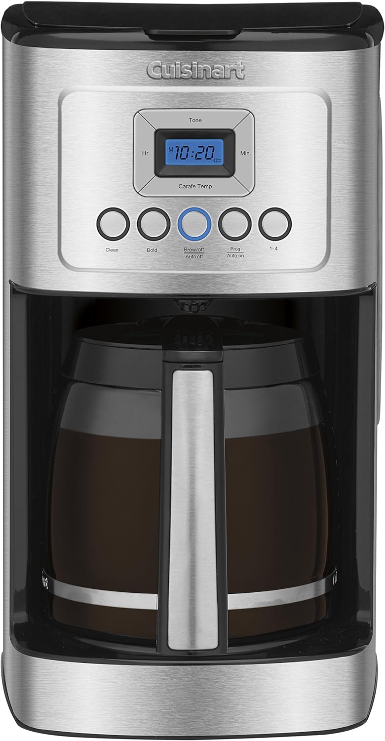 Cuisinart Coffee Maker, 14-Cup Glass Carafe, Fully Automatic for Brew Strength Control & 1-4 Cup Setting, Stainless Steel, DCC-3200P1