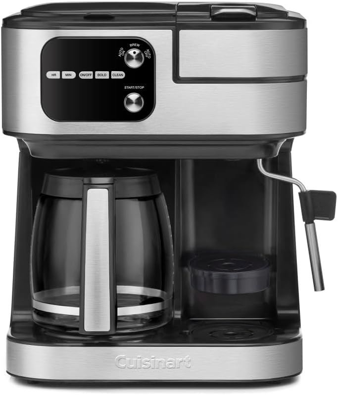 Cuisinart Coffee Maker Barista System, Coffee Center 4-In-1 Coffee Machine, Single-Serve Coffee, Espresso & Nespresso Capsule Compatible, 12-Cup Carafe, Black, SS-4N1