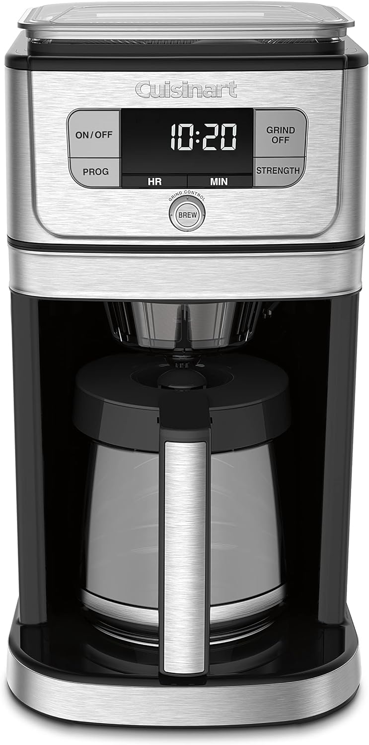 Cuisinart DGB-800 Fully Automatic Burr Grind & Brew, 12-Cup Glass, Silver