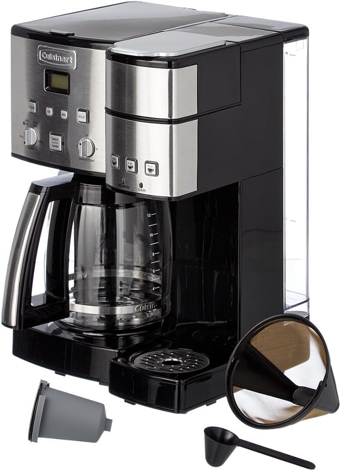 Cuisinart Single Serve   12 Cup Coffee Maker, Offers 3-Sizes: 6-Ounces, 8-Ounces and 10-Ounces, Stainless Steel, SS-15P1