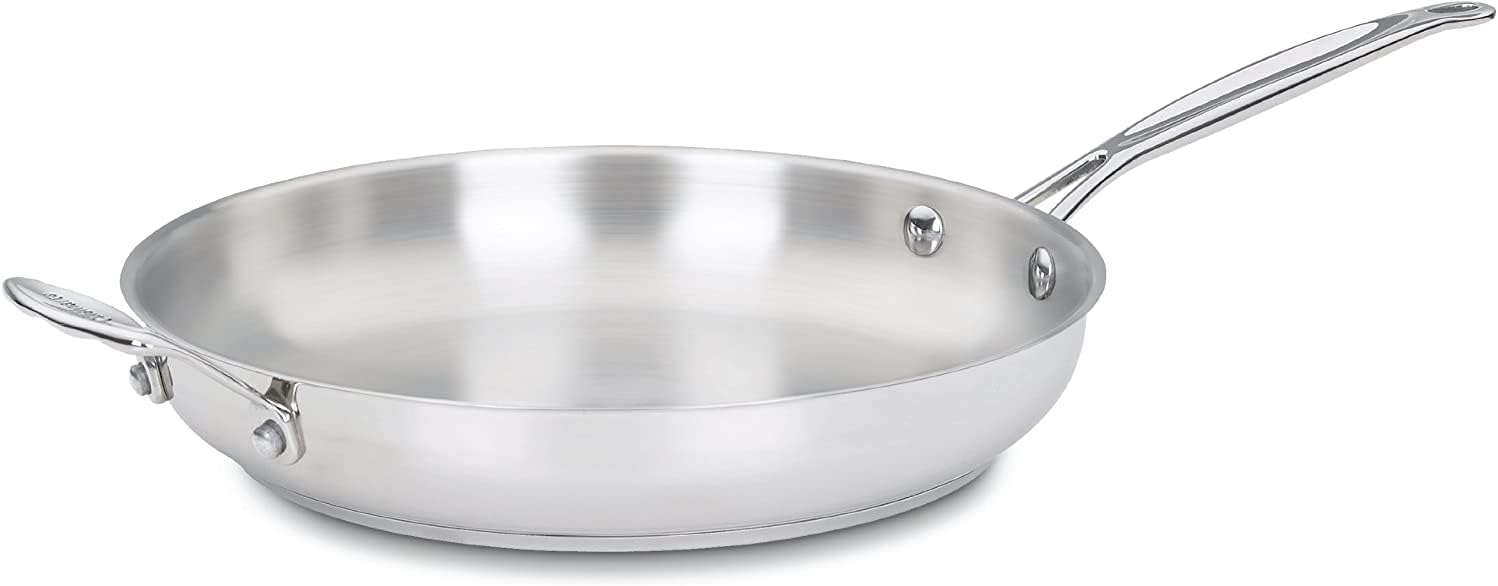 Cuisinart 722-30H Chef' Classic Stainless 12-Inch Open Skillet with Helper Handle,Stainless Steel