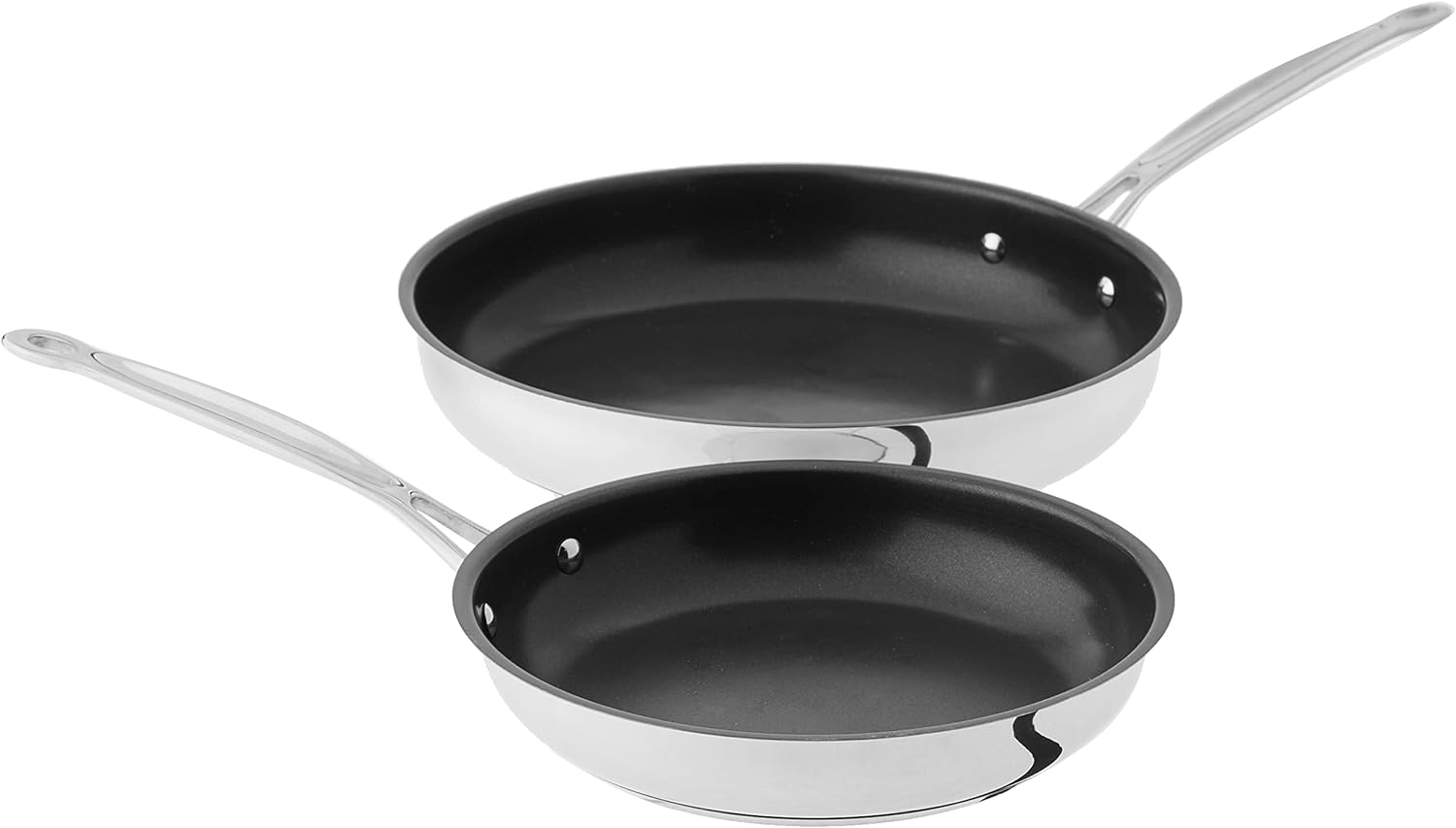 Cuisinart Chef' Classic Stainless Nonstick 2-Piece 9-Inch and 11-Inch Skillet Set - Black And Silver