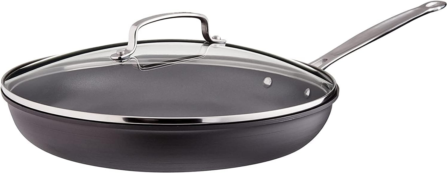 Cuisinart 12-Inch Skillet, Nonstick-Hard-Anodized with Glass Cover, 622-30G