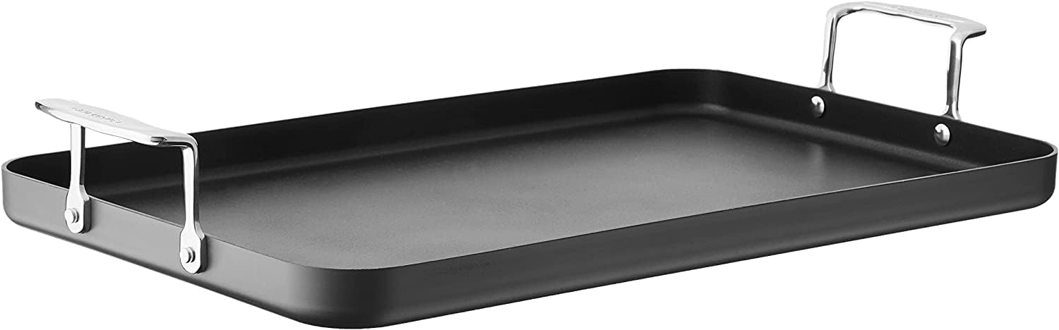 Cuisinart Double Burner Griddle, Chef' Classic Nonstick Hard Anodized, Stainless Steel, 655-35 13-Inch x 20-Inch