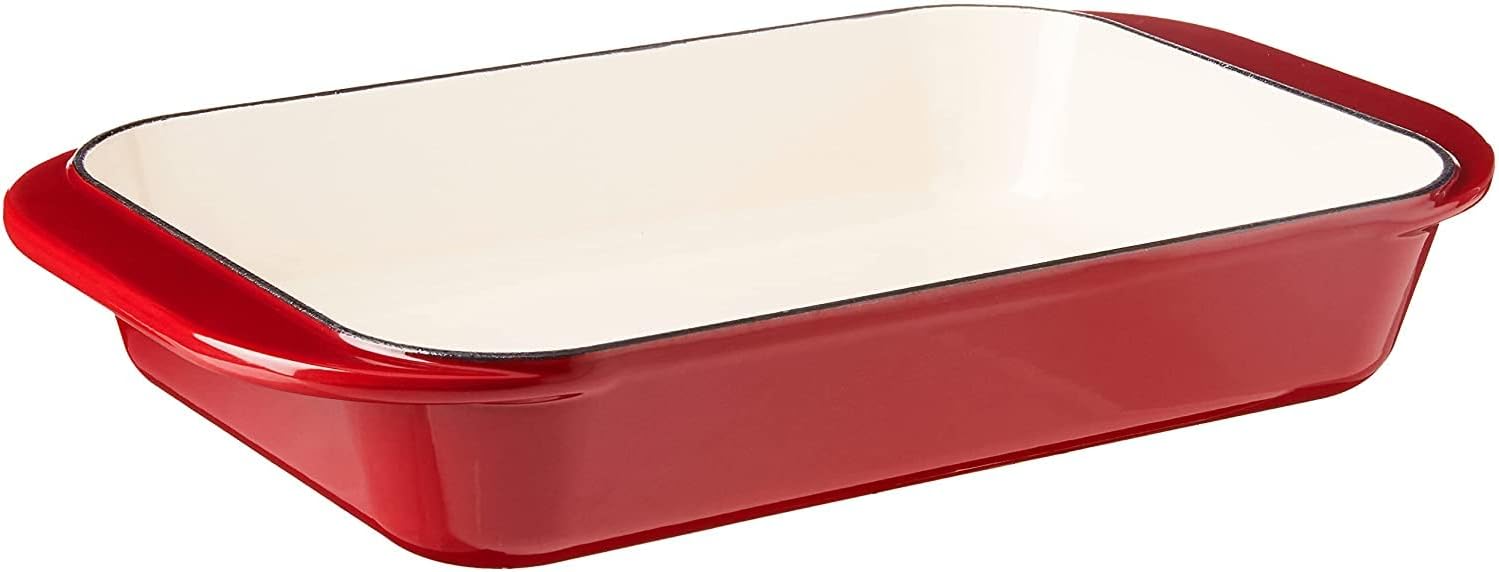 Cuisinart CI1136-24CR Chef' Classic Enameled Cast Iron 14-Inch Roasting/Lasagna Pan, Cardinal Red