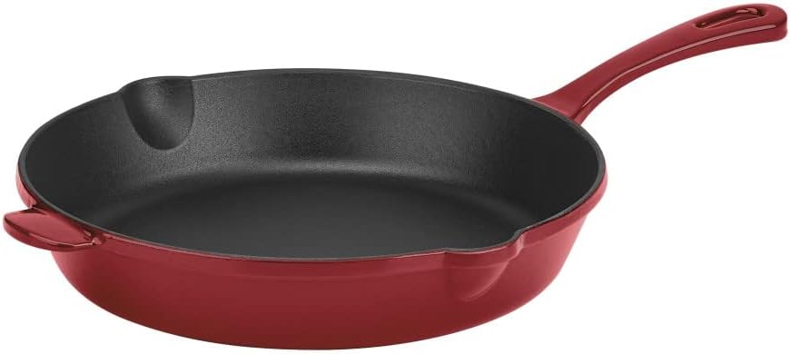 Cuisinart Chef' Classic Enameled Cast Iron 10-Inch Round Fry Pan, Cardinal Red